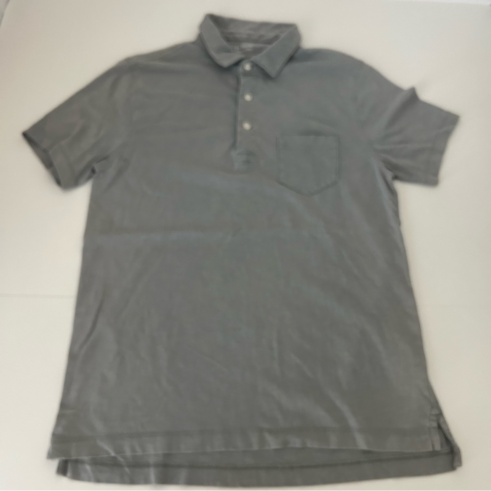 J. Crew Classic Gray Garment-Dyed Short Sleeve Polo Shirt Size Medium